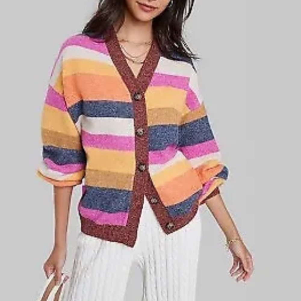 Ascot and Hart Multicolored Cardigan | Size XL